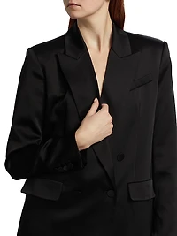 Norah Satin Double-Breasted Blazer