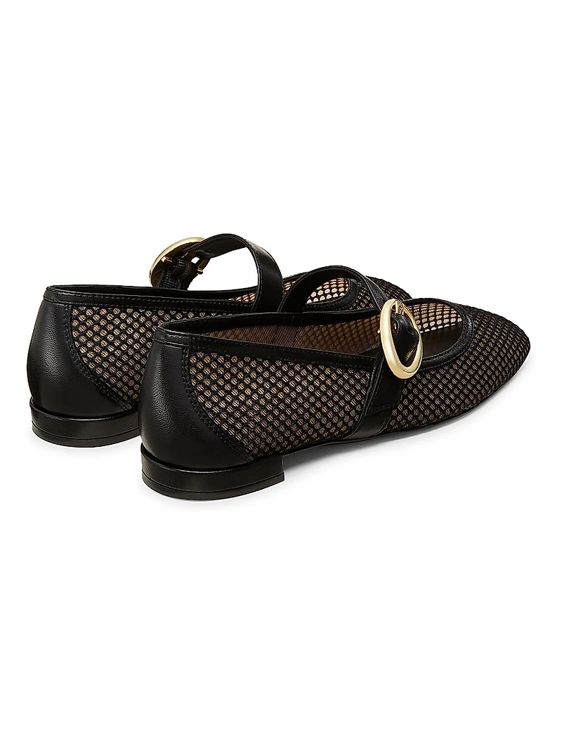 Arabella Mesh & Leather Mary Janes