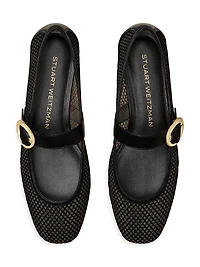 Arabella Mesh & Leather Mary Janes