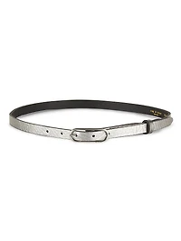 Slim Metallic Leather Belt