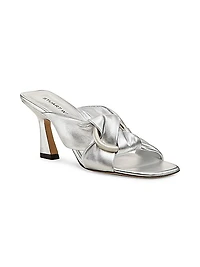 Cece Metallic Leather 75MM Mule Sandals