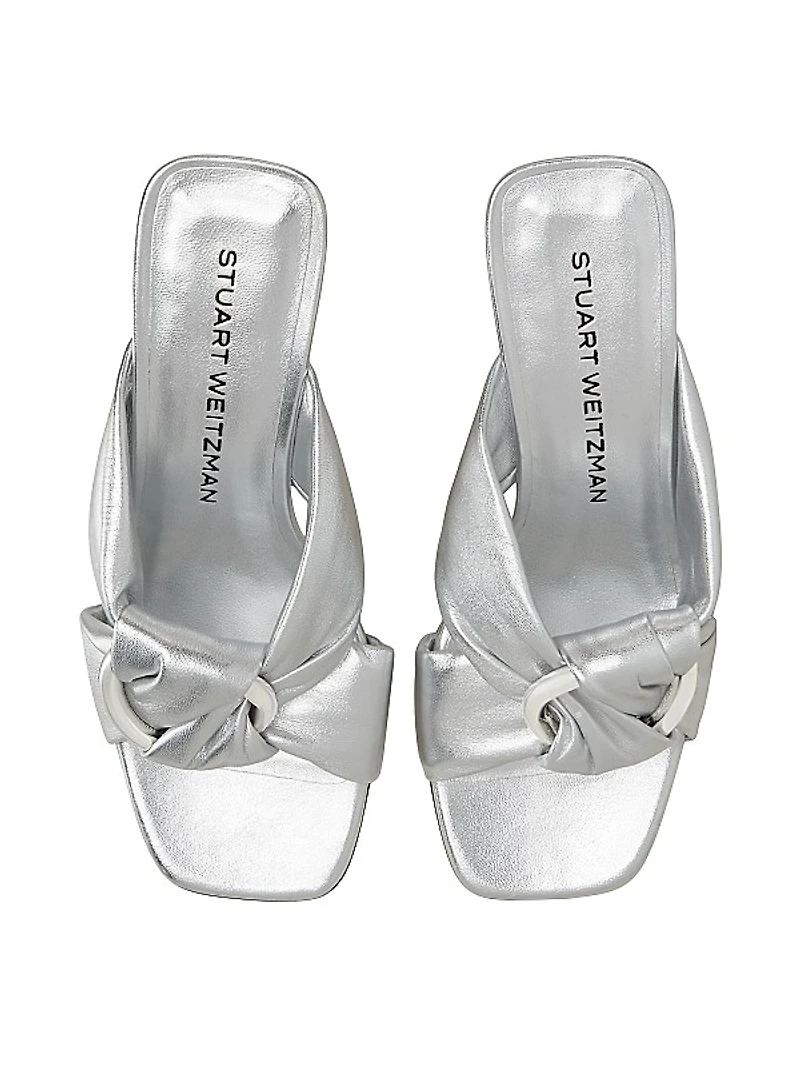 Cece Metallic Leather 75MM Mule Sandals
