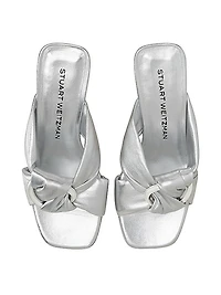 Cece Metallic Leather 75MM Mule Sandals