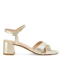 Dayna Metallic Leather Buckle Sandals