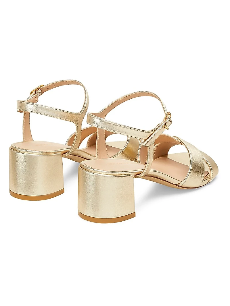 Dayna Metallic Leather Buckle Sandals