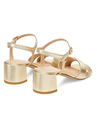 Dayna Metallic Leather Buckle Sandals