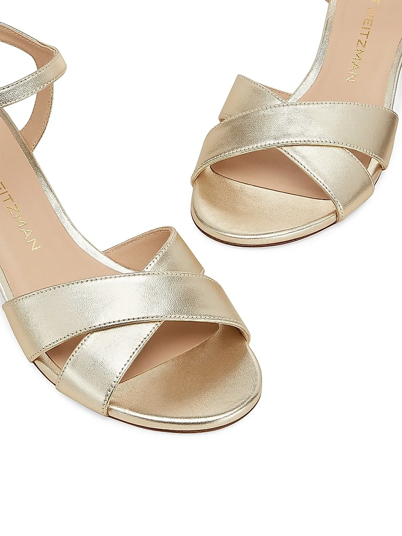 Dayna Metallic Leather Buckle Sandals