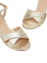 Dayna Metallic Leather Buckle Sandals