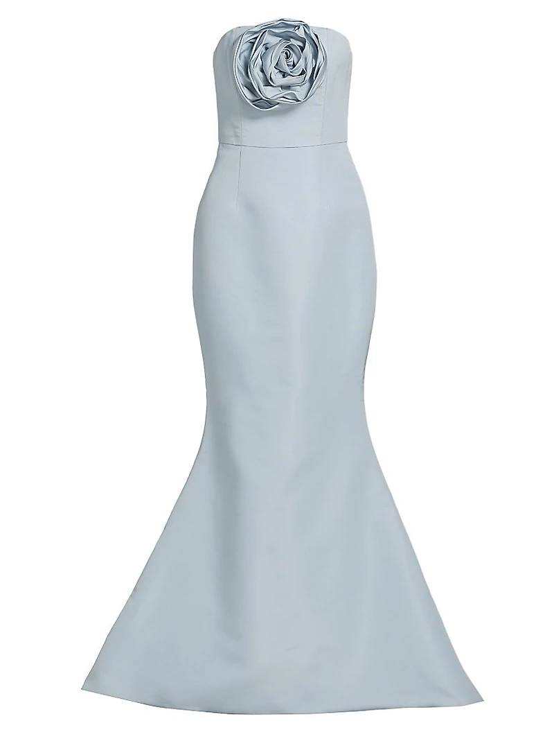 Barbara Silk Faille Bandeau Mermaid Gown