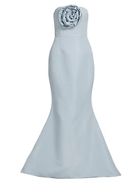 Barbara Silk Faille Bandeau Mermaid Gown
