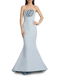 Barbara Silk Faille Bandeau Mermaid Gown