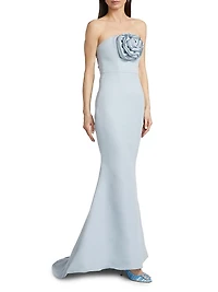 Barbara Silk Faille Bandeau Mermaid Gown