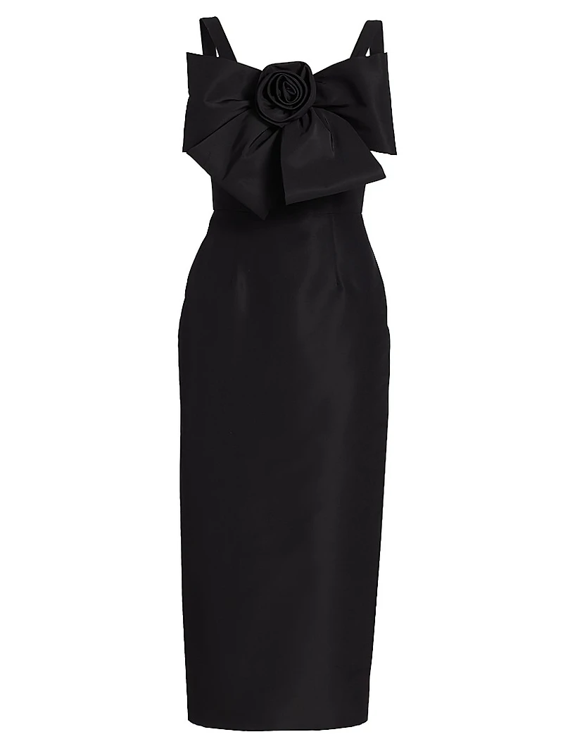 Aubrey Silk Faille Midi-Dress