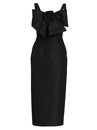 Aubrey Silk Faille Midi-Dress