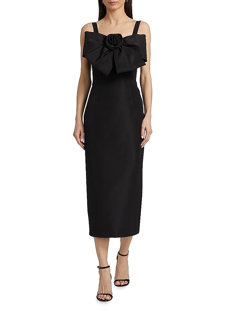 Aubrey Silk Faille Midi-Dress