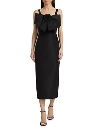 Aubrey Silk Faille Midi-Dress