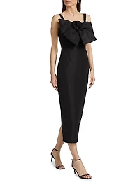 Aubrey Silk Faille Midi-Dress