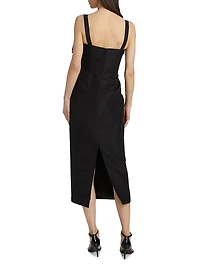 Aubrey Silk Faille Midi-Dress