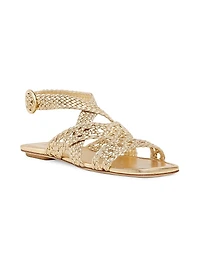 Thea Leather Flat Sandals