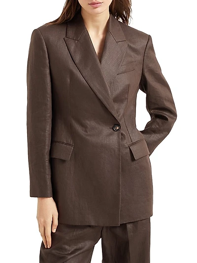 Polished Linen Twill Blazer