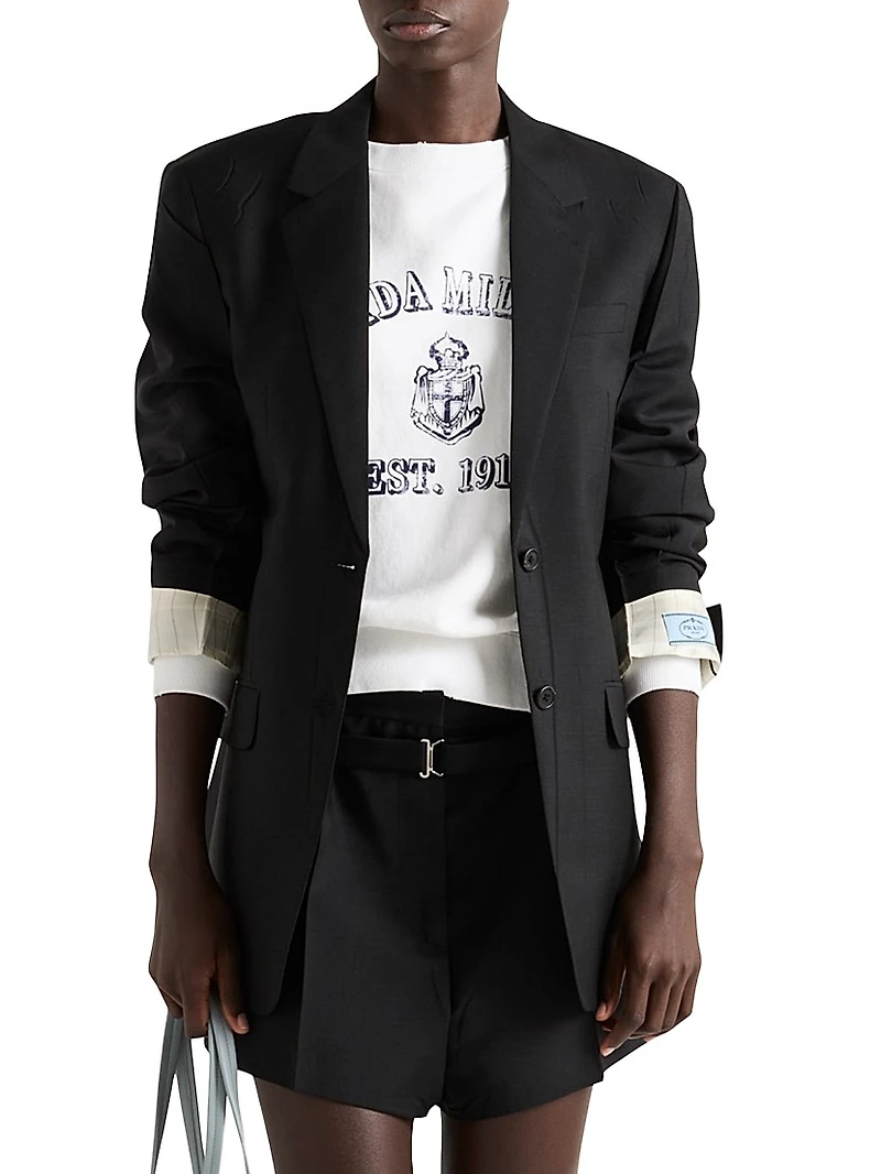 Single-Breasted Kid Mohair Jacket