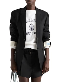 Single-Breasted Kid Mohair Jacket