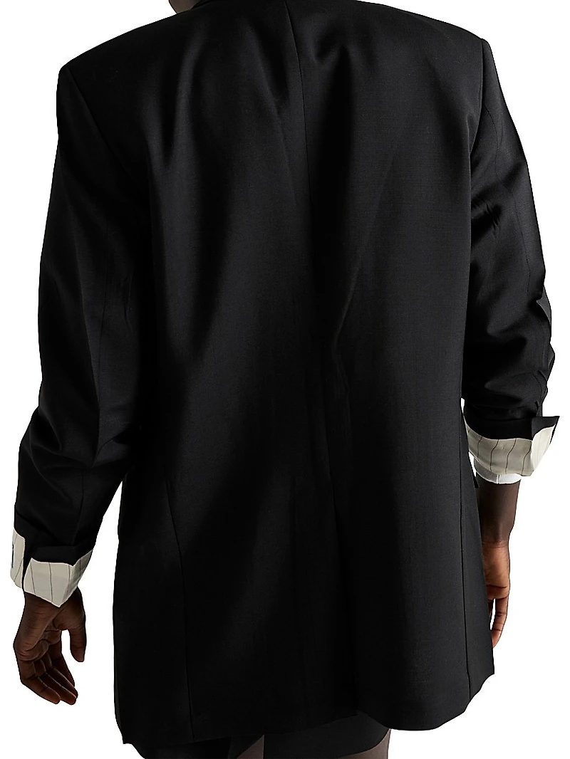 Single-Breasted Kid Mohair Jacket