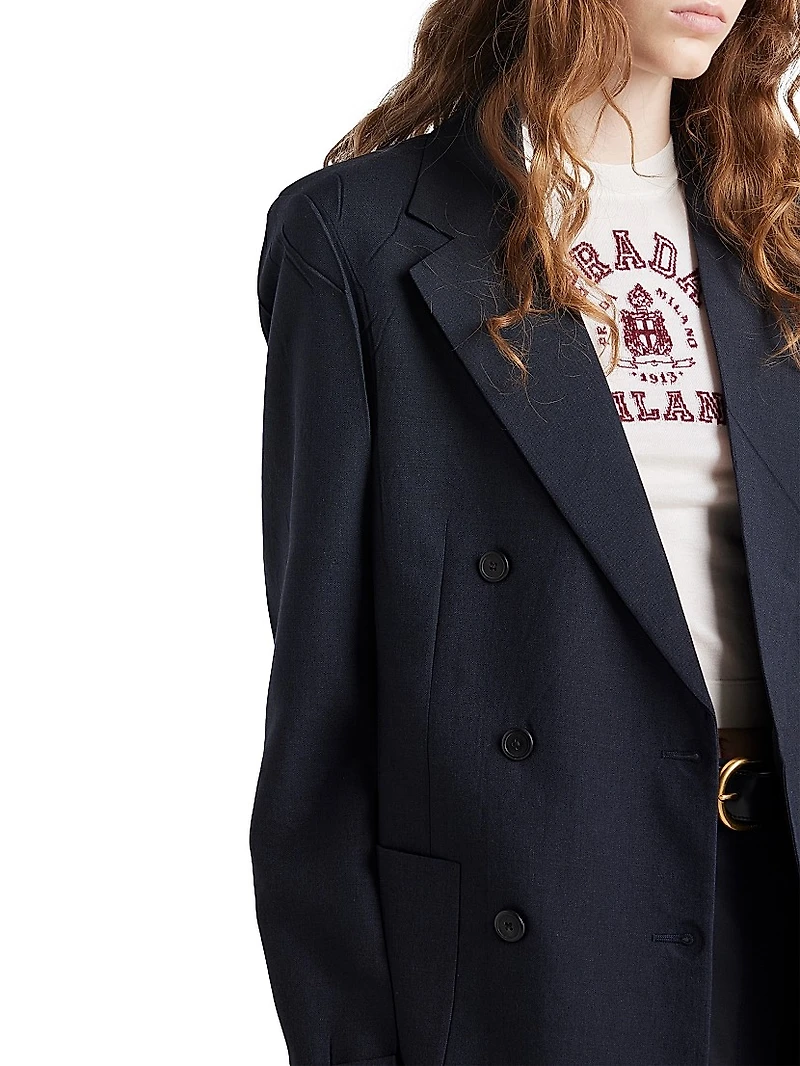 Double-Breasted Kid Mohair Jacket