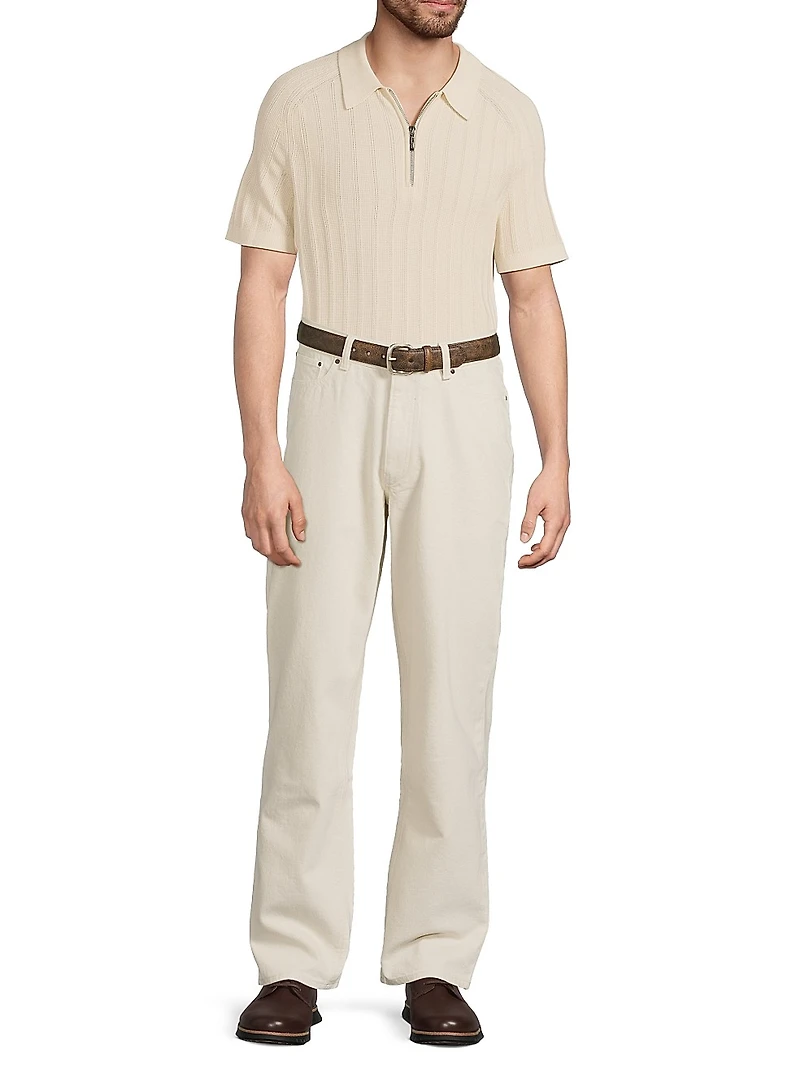 Finn Seeded Straight-Leg Jeans