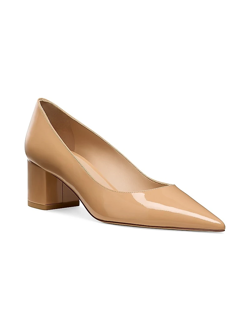 Power 50MM Leather Block-Heel Pumps