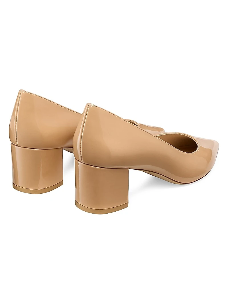 Power 50MM Leather Block-Heel Pumps
