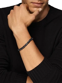 Chevron Link Bracelet Black Titanium, 7.6MM