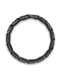 Chevron Link Bracelet Black Titanium, 7.6MM