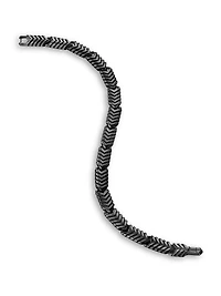 Chevron Link Bracelet Black Titanium, 7.6MM