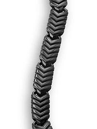 Chevron Link Bracelet Black Titanium, 7.6MM