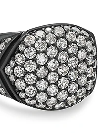 Chevron Signet Ring Black Titanium