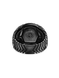 Chevron Signet Ring Black Titanium