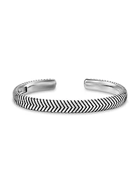 Chevron Cuff Bracelet Sterling Silver, 8MM