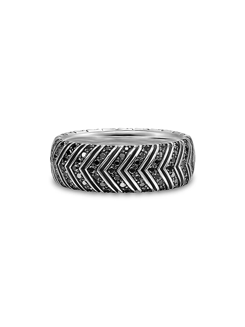 Chevron Band Ring Sterling Silver