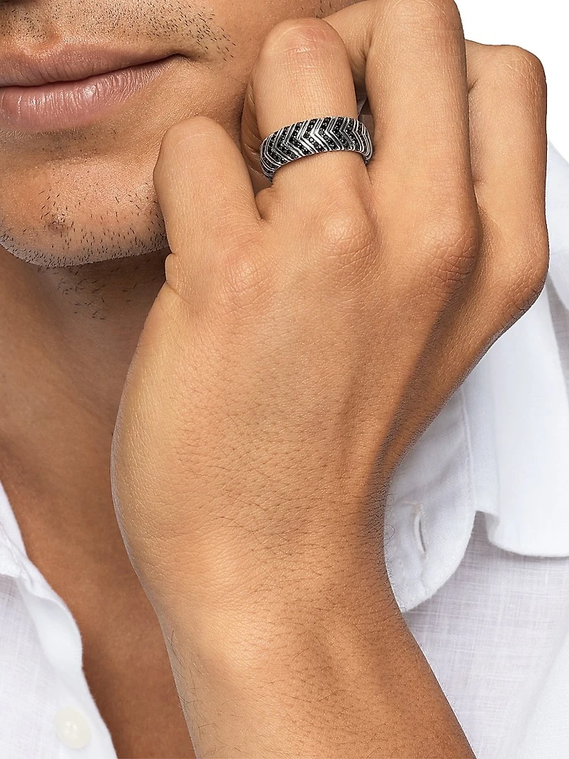 Chevron Band Ring Sterling Silver