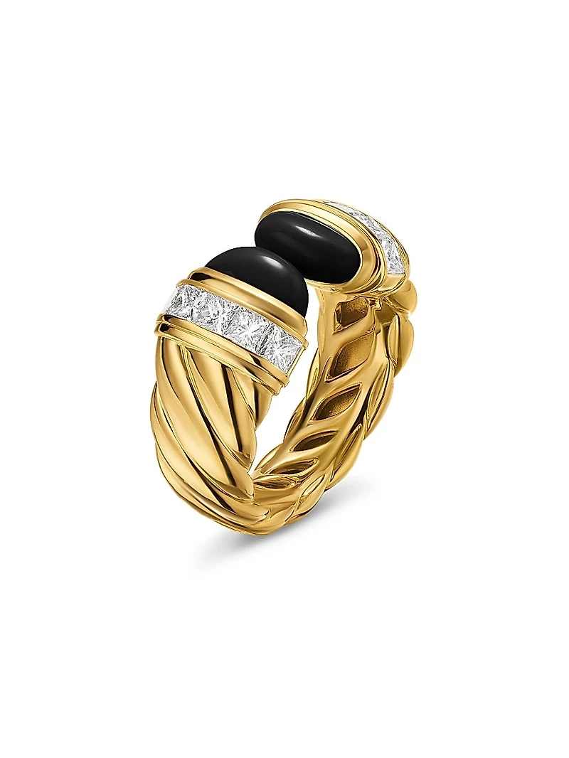 Sculpted Cable Open Cocktail Ring 18K Yellow Gold