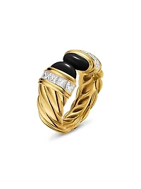 Sculpted Cable Open Cocktail Ring 18K Yellow Gold