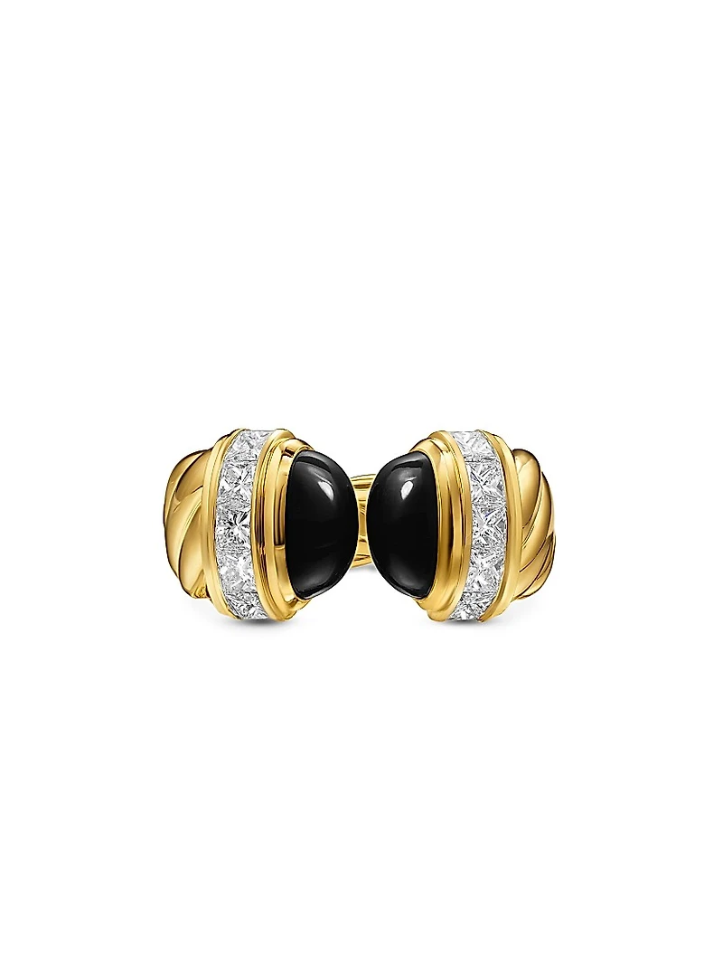 Sculpted Cable Open Cocktail Ring 18K Yellow Gold