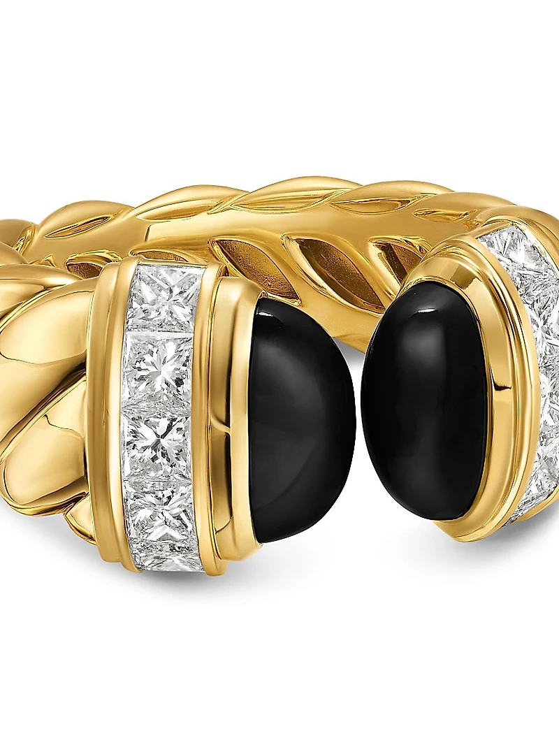 Sculpted Cable Open Cocktail Ring 18K Yellow Gold