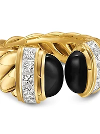 Sculpted Cable Open Cocktail Ring 18K Yellow Gold