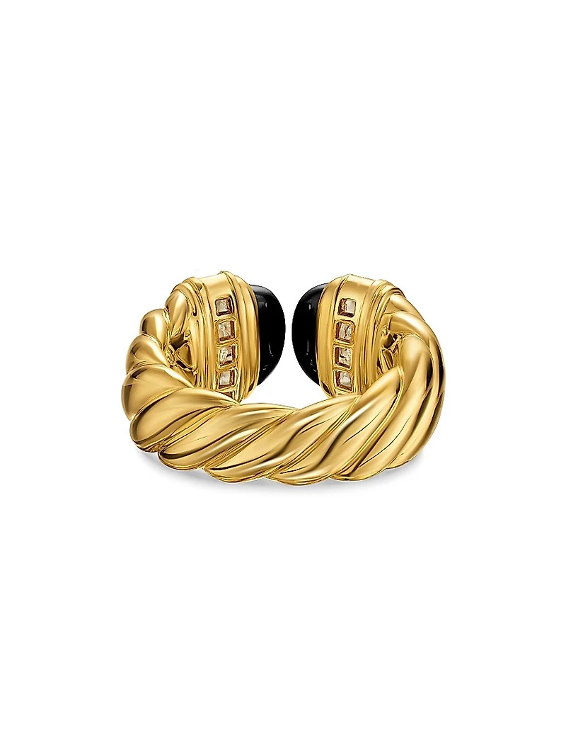 Sculpted Cable Open Cocktail Ring 18K Yellow Gold