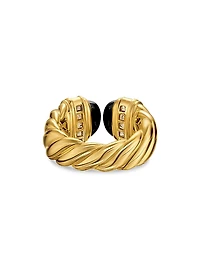 Sculpted Cable Open Cocktail Ring 18K Yellow Gold