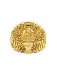 Chevron Signet Ring 18K Yellow Gold, 18MM