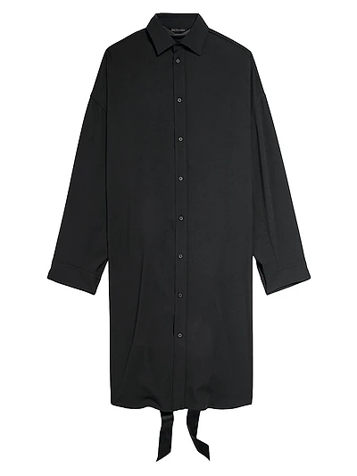 Lace-Up Shirt Dress