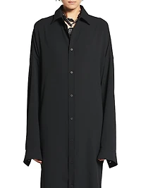 Lace-Up Shirt Dress
